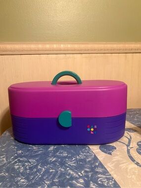 Caboodles Purple and Teal Portable Cosmetic Organizer